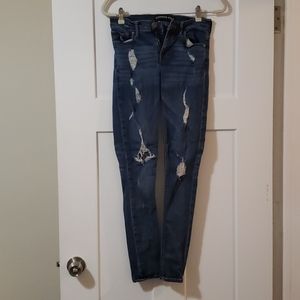 Express distressed skinny jeans